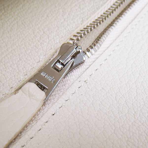 7A Hermes Togo Leather Messenger Bag Off-White With Silver Hardware H021 Replica - Click Image to Close